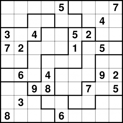 Jigsaw Sudoku example